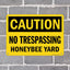Letrero precaución no trespassing 10x14pulg aluminio