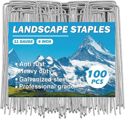 Estacas tela jardín 6" pack 100 grapas