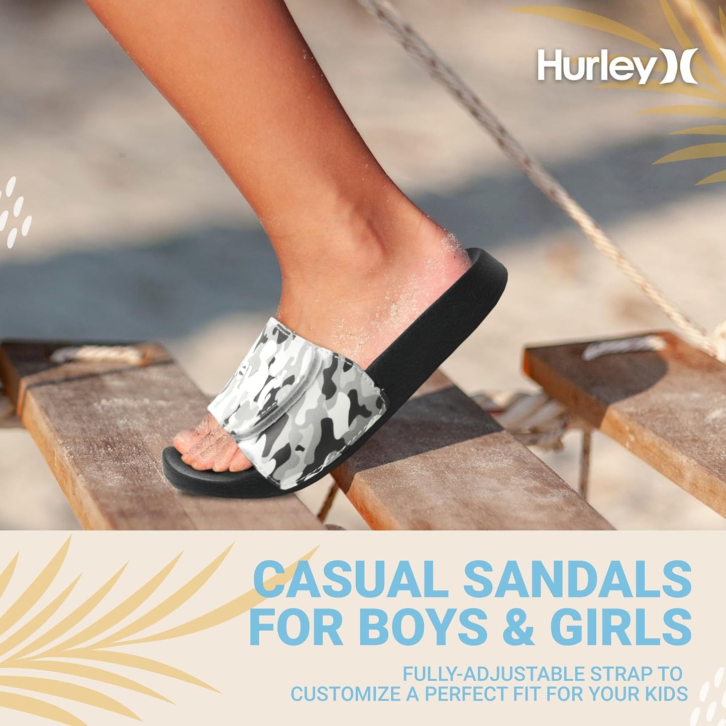 Sandalias deslizar niños ajustables interior exterior