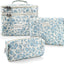Bolsa maquillaje mujer 3 pzas acolchada estampado floral