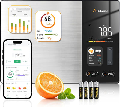 Báscula cocina inteligente con app nutrición color gris