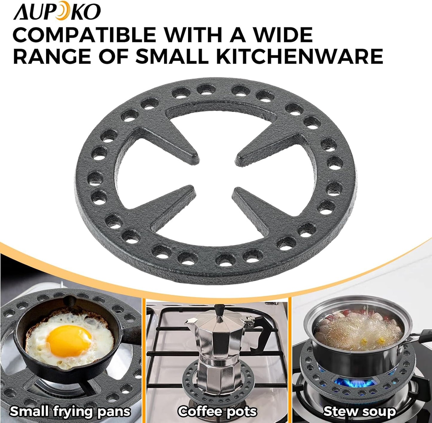 Anillo wok hierro fundido para estufa gas Moka Pot