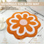 Alfombra baño flores naranja microfibra antiderrap