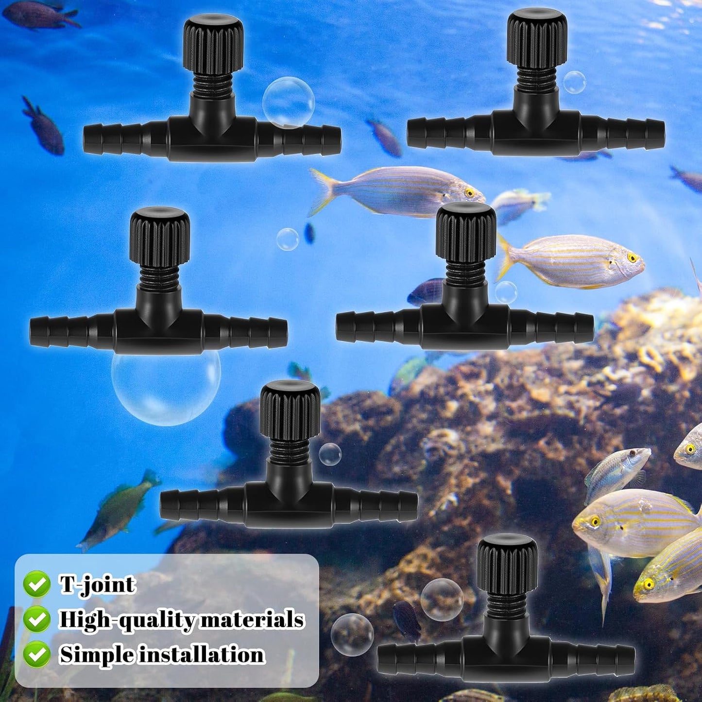 Válvulas control aire acuario plástico negro