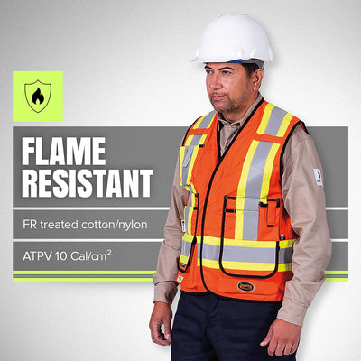 Chaleco seguridad topógrafo reflectante resistente fuego