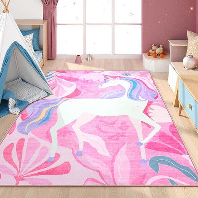 Alfombra unicornio 5x7ft dormitorio suave antiderrap