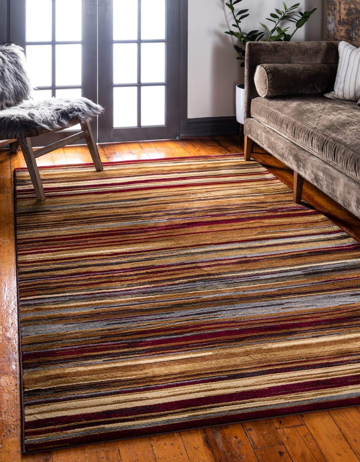 Alfombra rectangular 8x10ft color beige/marrón