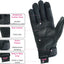 Guantes motocicleta mujer cuero pantalla táctil Rosa Pequeño