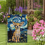 Bandera jardín Chihuahua 12x18pulg doble cara noche estrellada