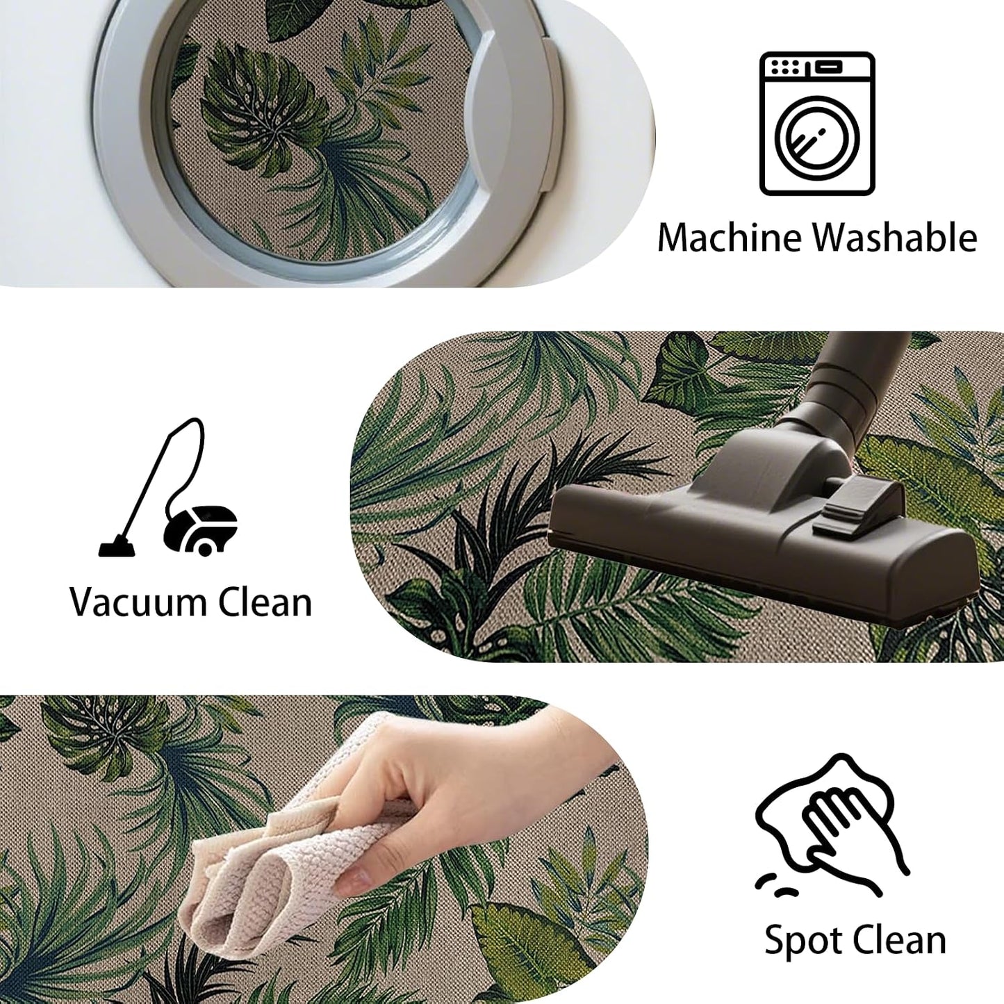 Alfombra yute antiderrap lavable 3x5ft interiores