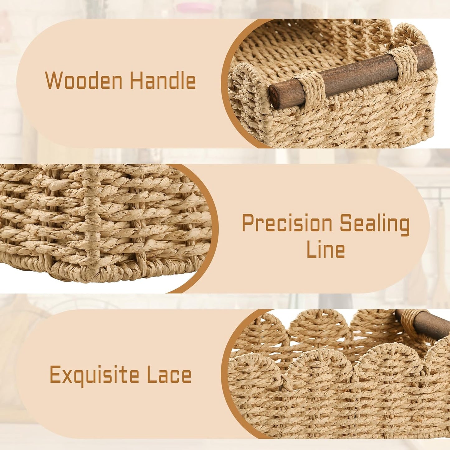 Cesta mimbre para papel higiénico beige