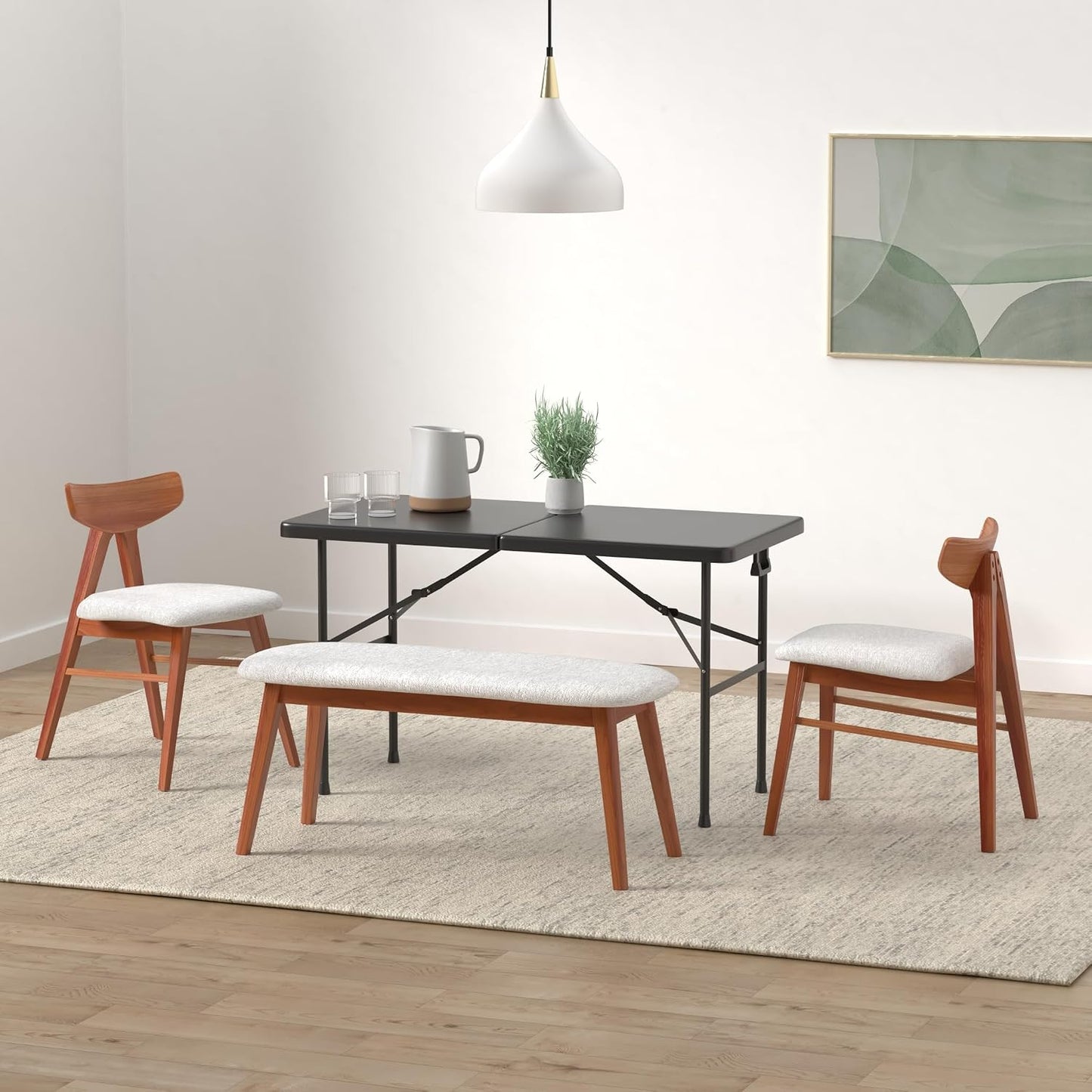 Mesa plegable plástico 4ft interiores exteriores negro
