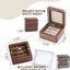 Caja madera nogal para anillos boda 2 ranuras vintage