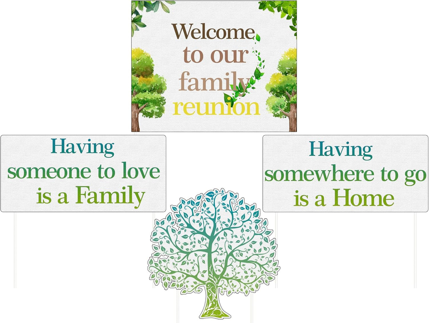 4 Carteles Familia Welcome to Our Family para Patio