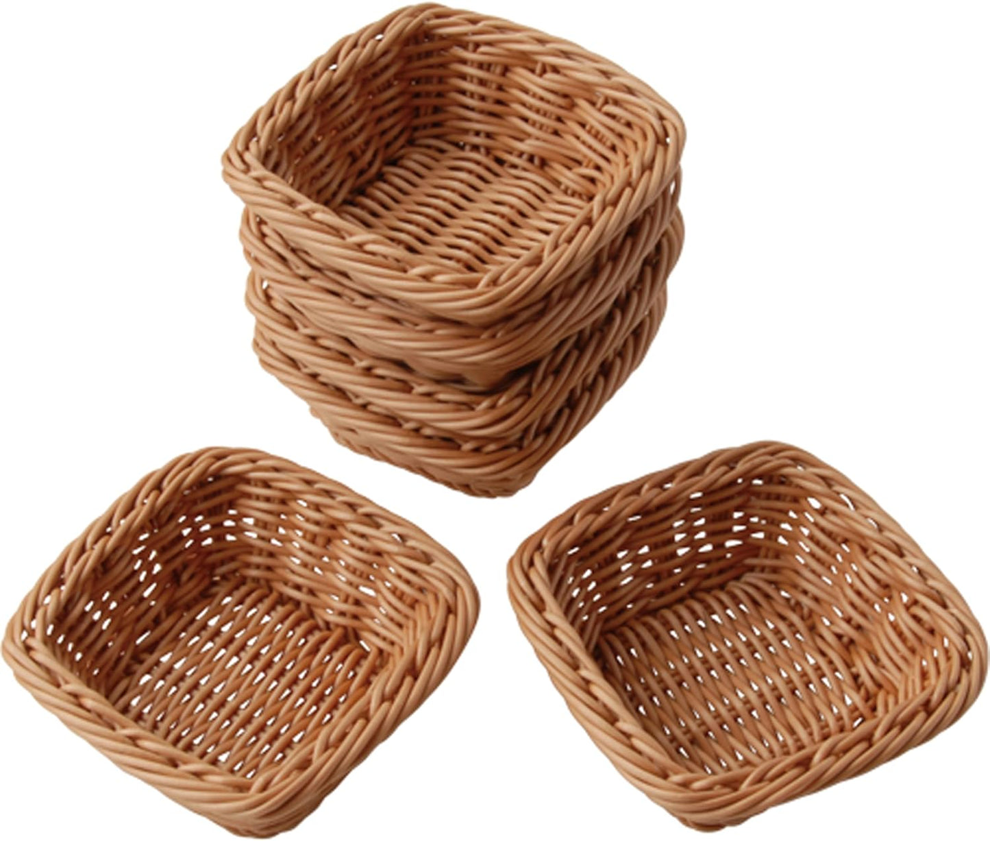 Set 6 cestas plástico cuadradas para almacenar