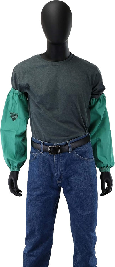 Manga soldadura algodón satinado resistente fuego 3/4pulg