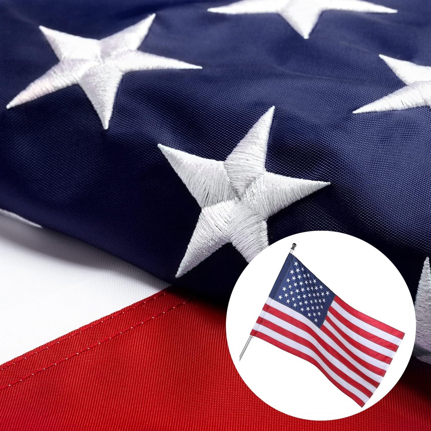 Bandera USA manga poste 2.5x4 poliéster 210D resistente