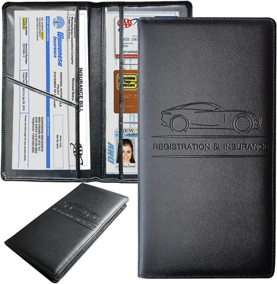 Soporte registro y seguro automóvil negro organizador guantera