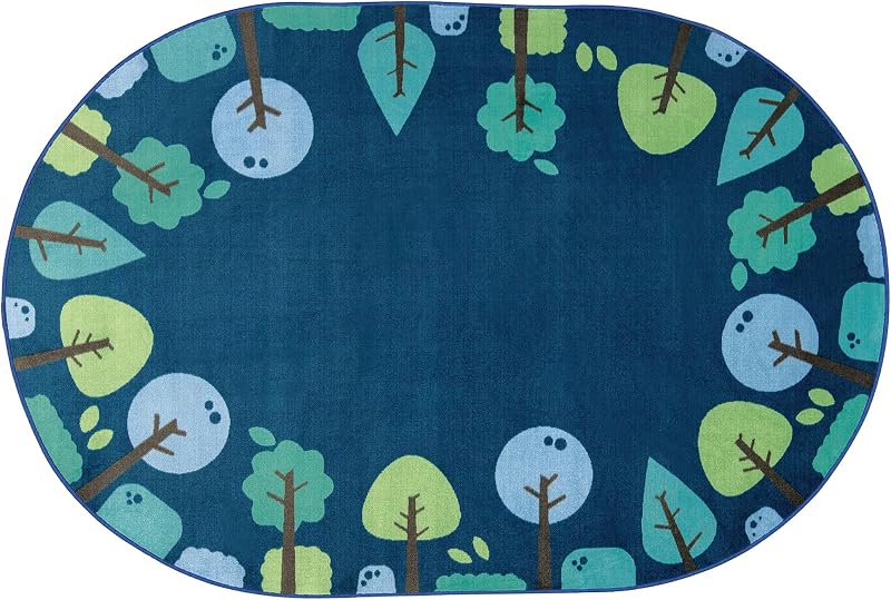 Alfombra decorativa ovalada 6x9ft color azul
