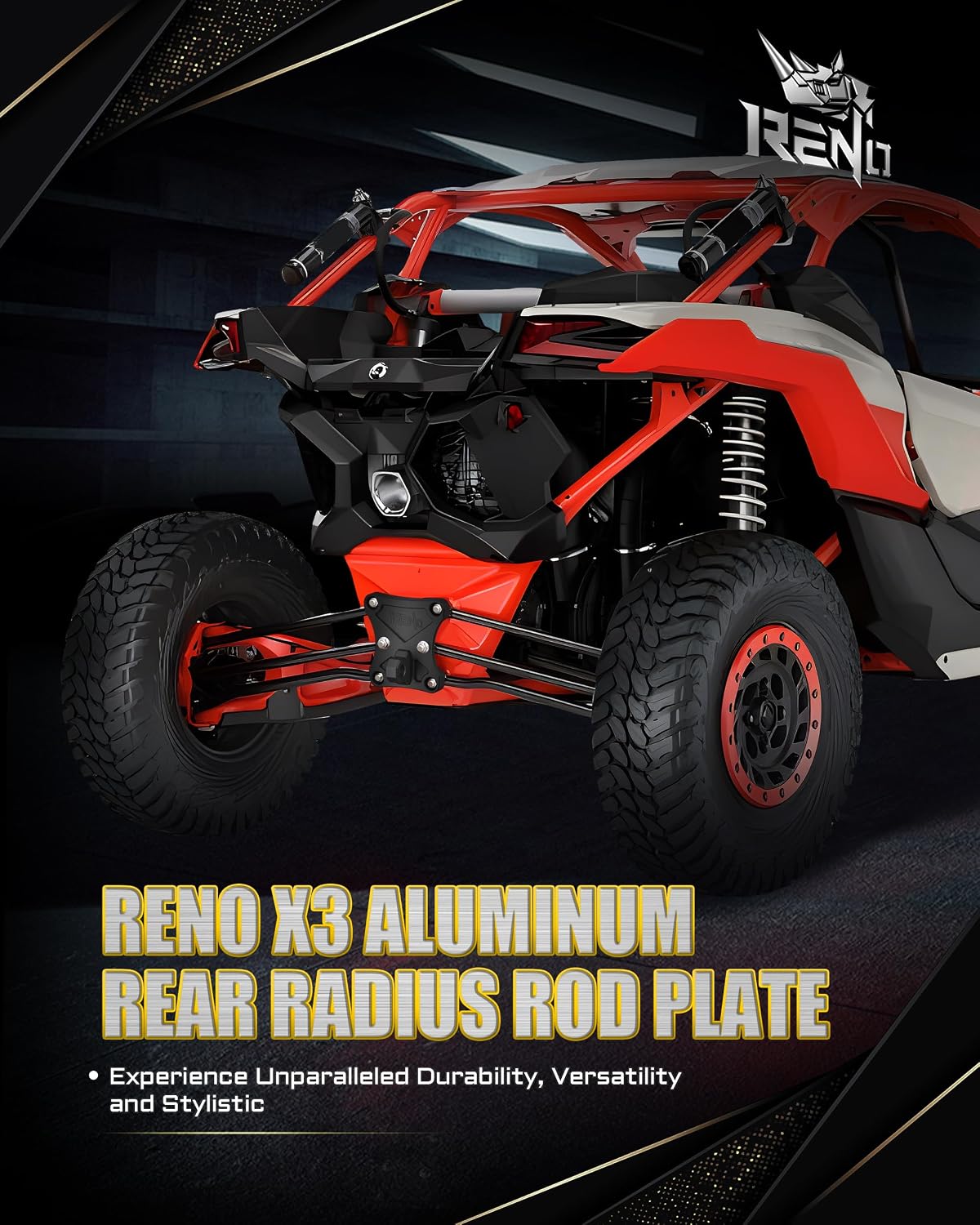 Placa varilla aluminio UTV con gancho remolque Maverick X3