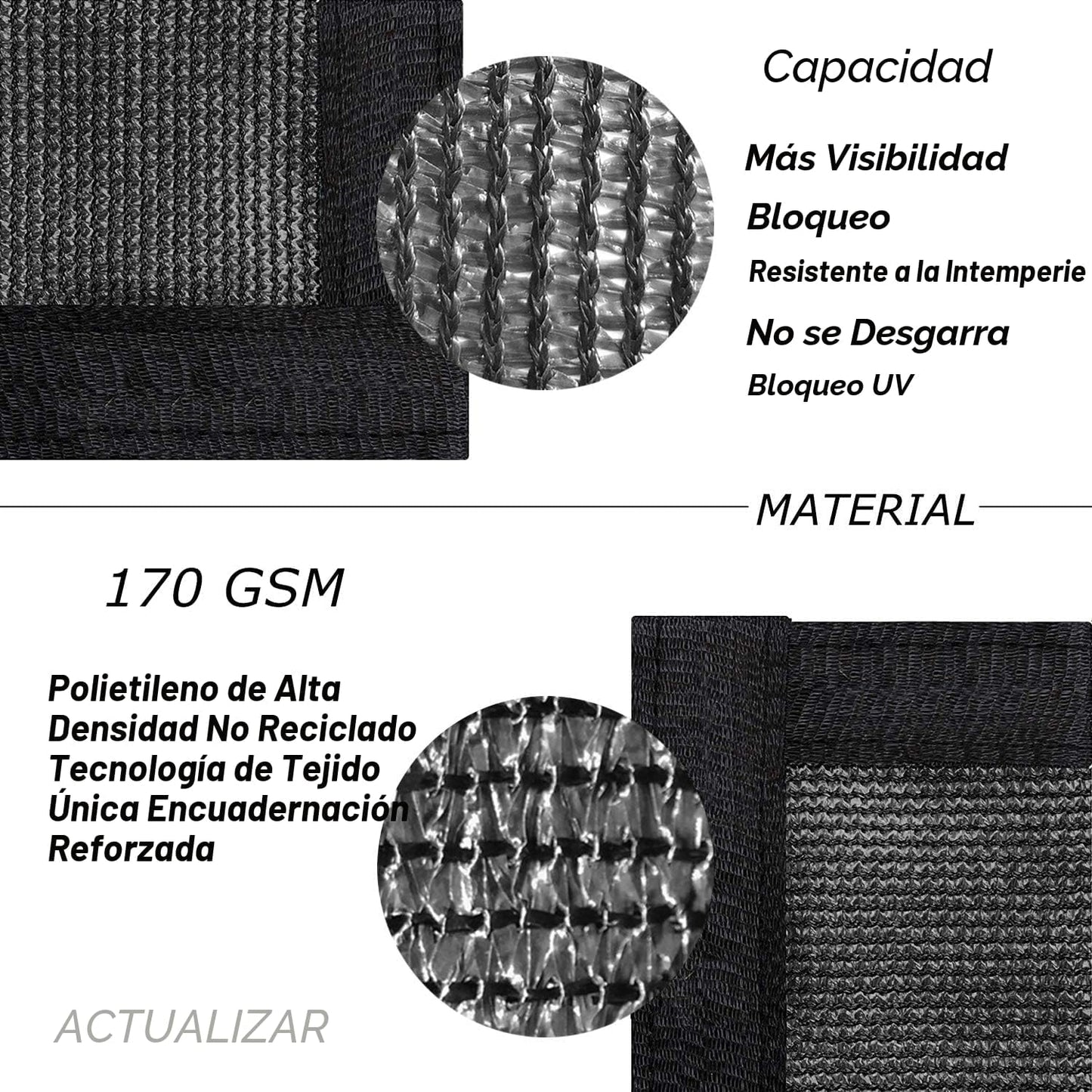 Malla privacidad valla 4x50ft color negro resistente