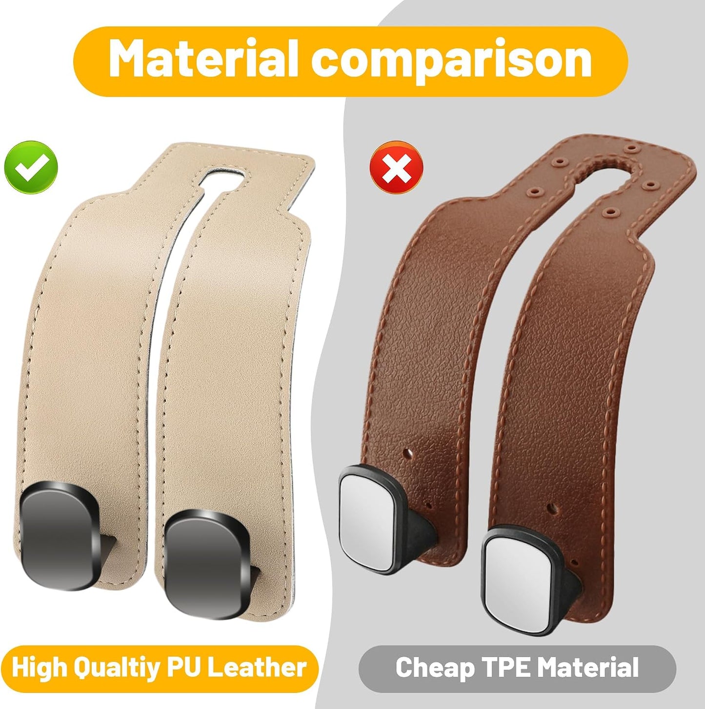 Gancho para bolso automóvil reposacabezas beige pack