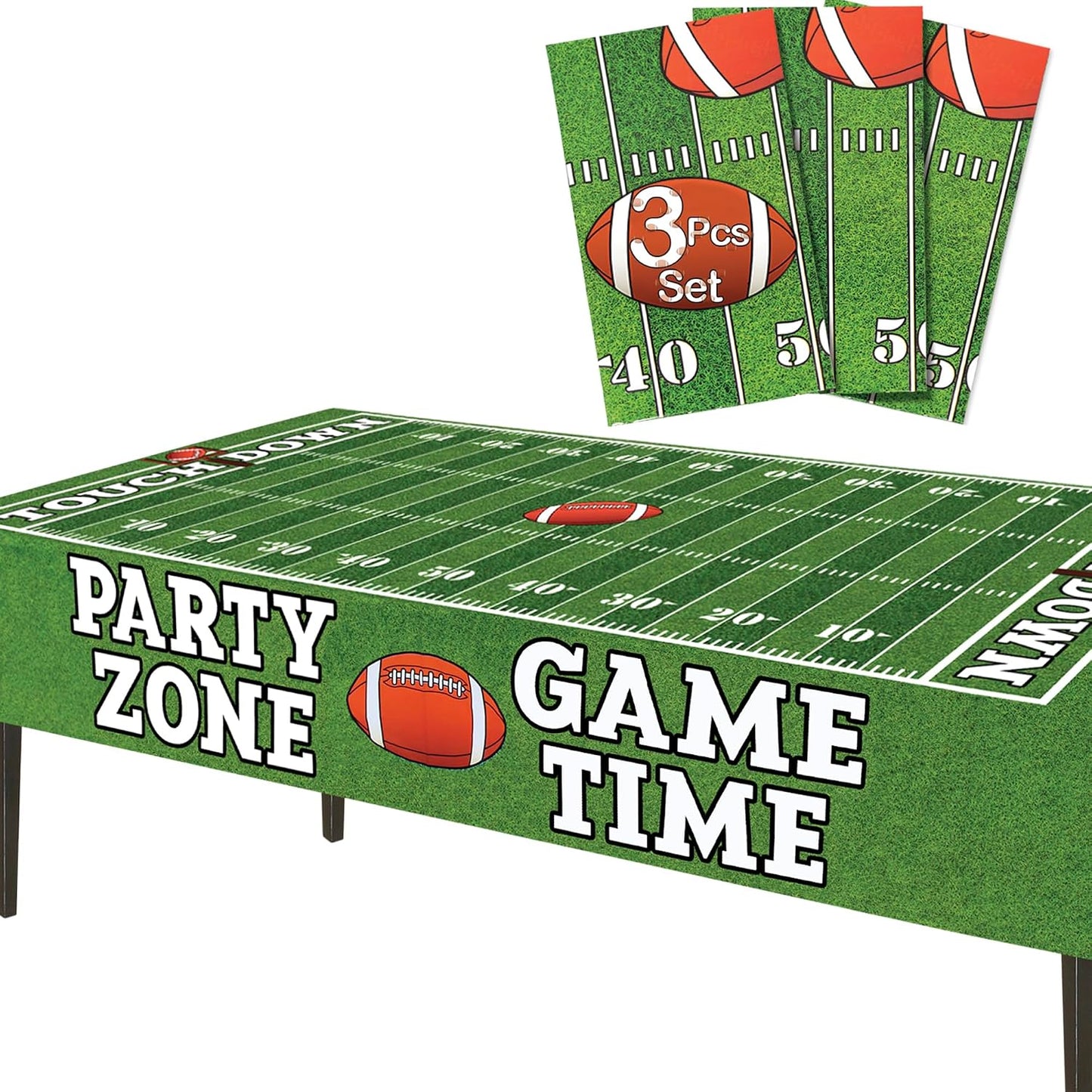 Mantel fútbol plástico 3 Pzas 54x72pulg rectangular