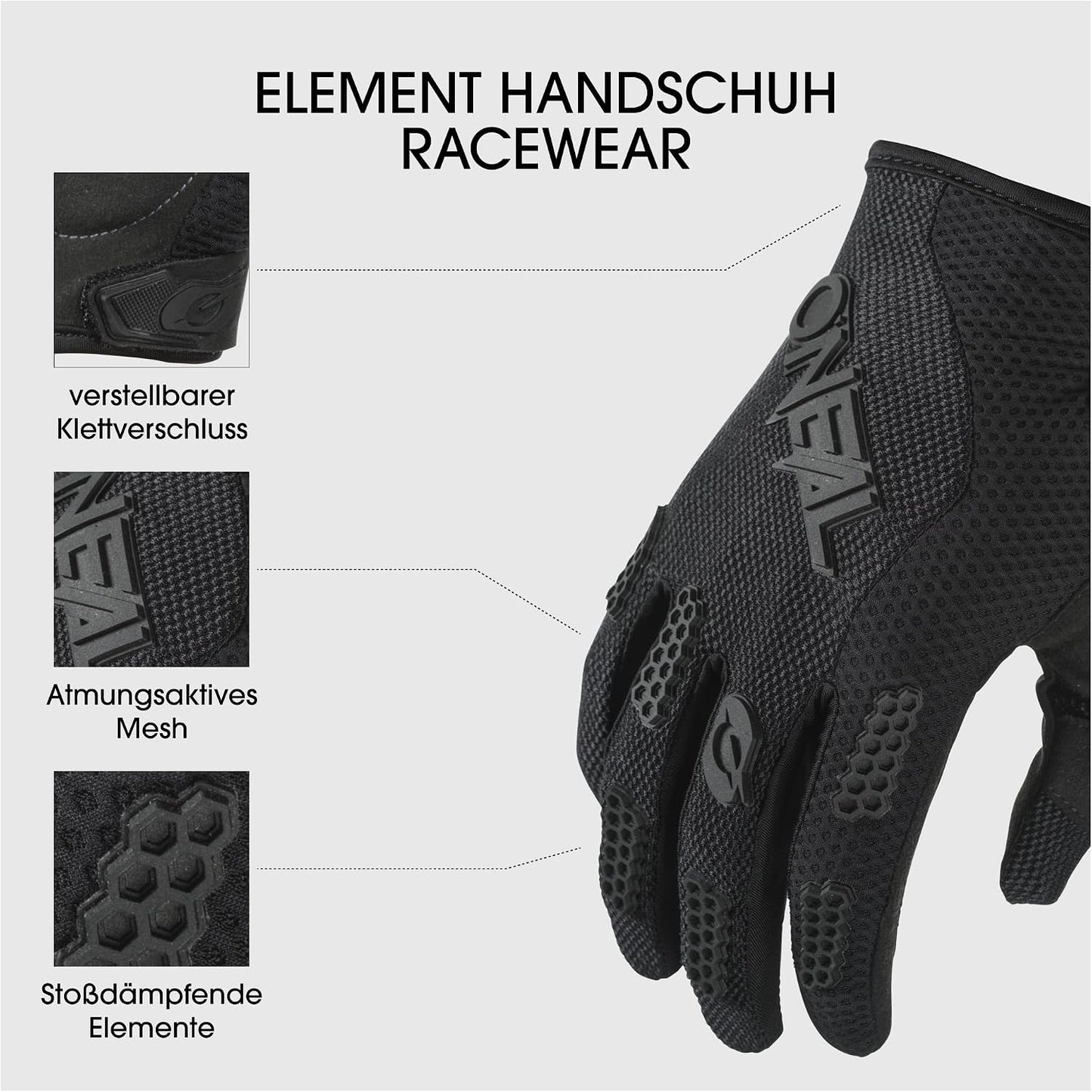 Guante carreras hombre negro talla 11