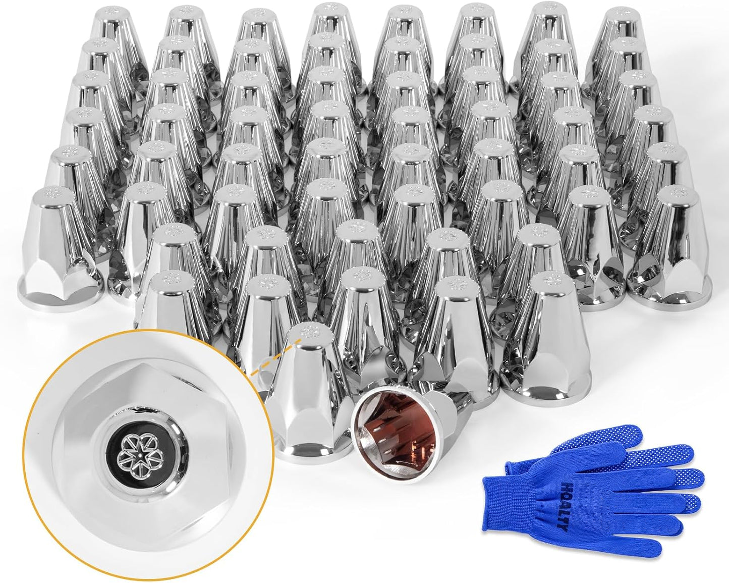 60 Cubiertas Tuercas 1.299" ABS Cromado para Camiones