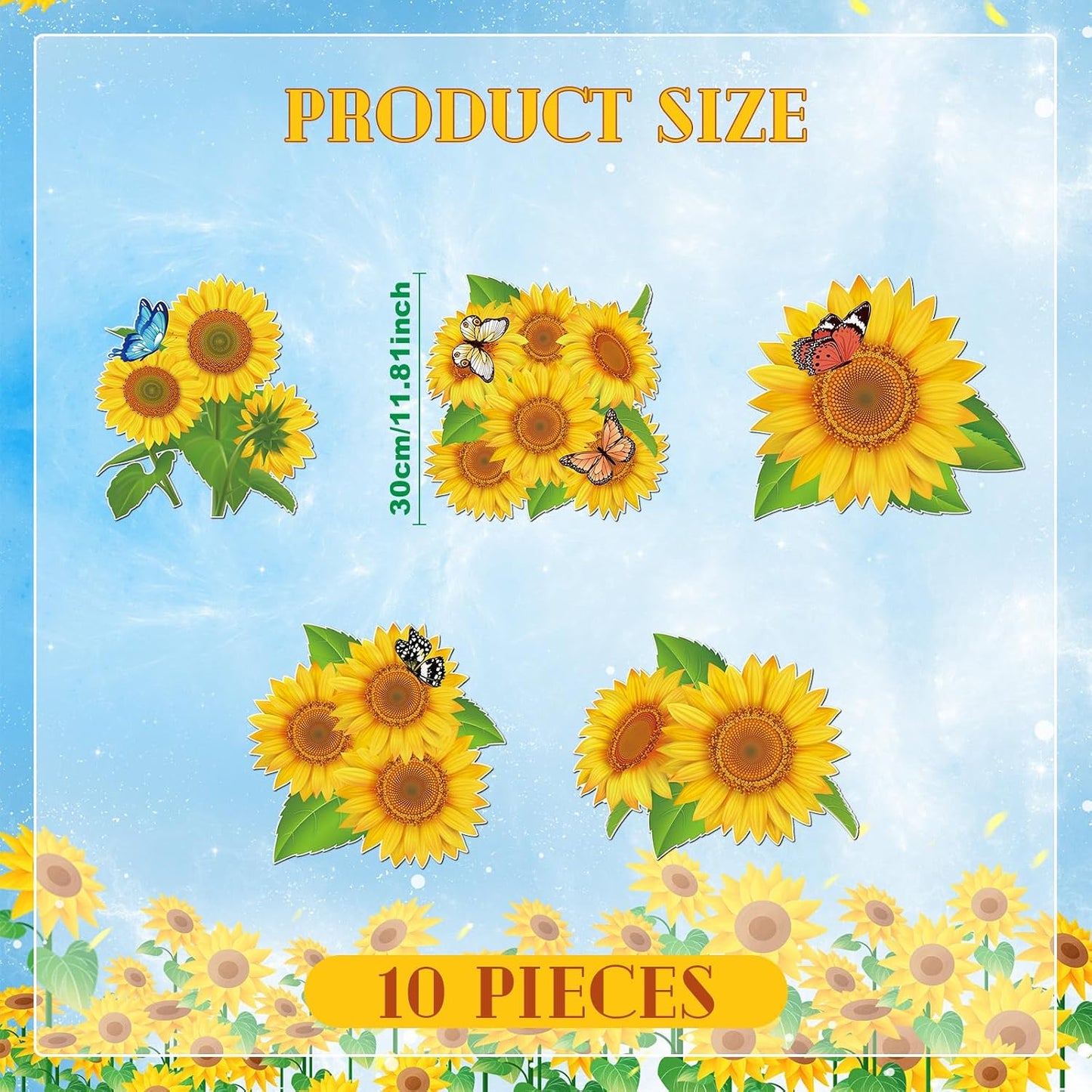 10 Imanes Girasol para Puerta Garaje 12" Decoración