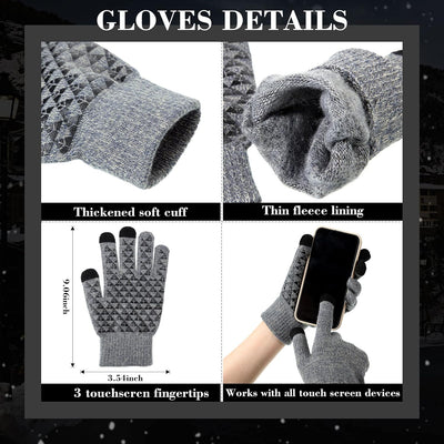 Set 6 Pzas Gorro Bufanda Guantes Invierno Calor Teléfono