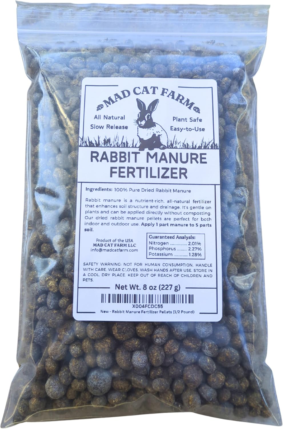 Pellets estiércol conejo enmienda suelo 1/2libra