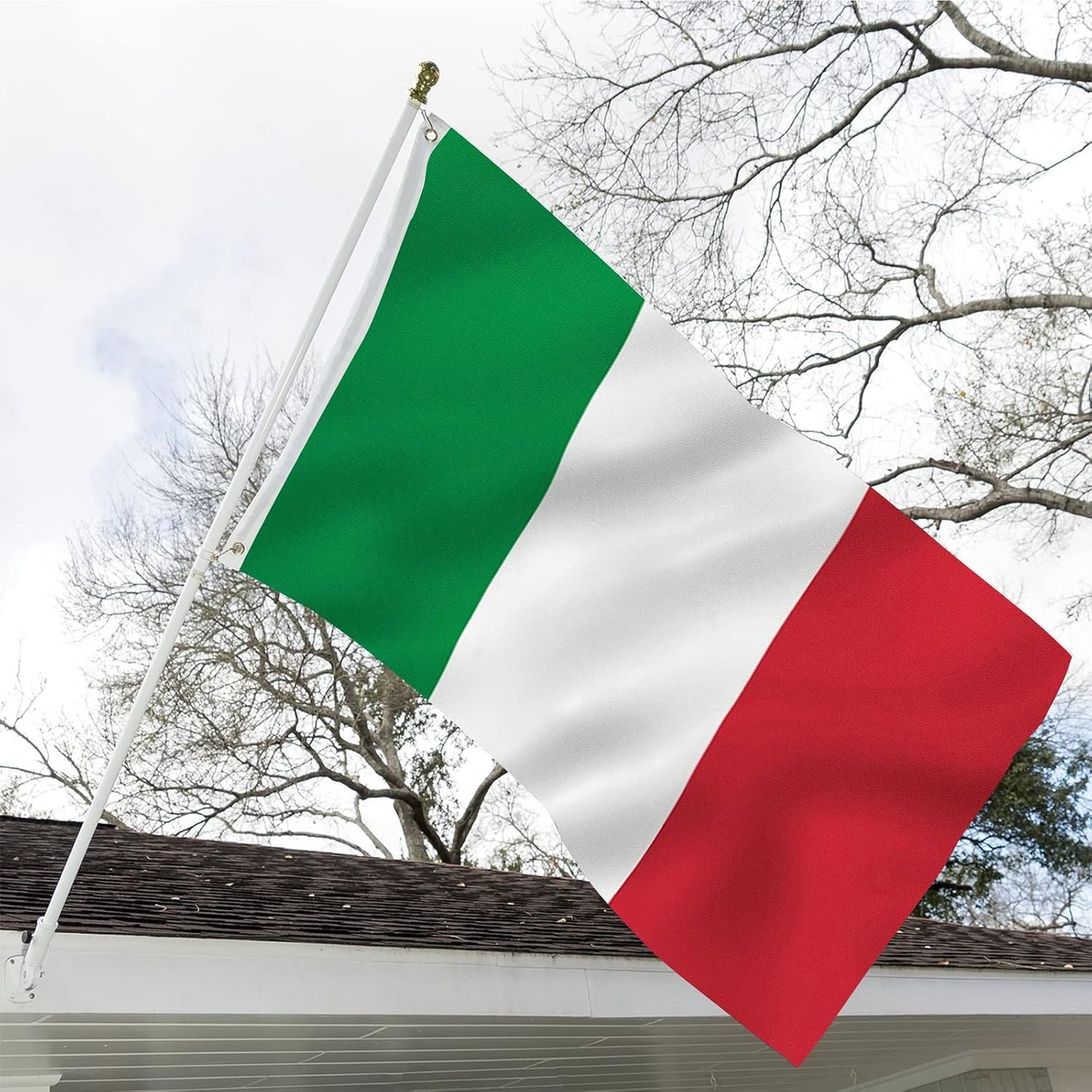 Bandera Italia 3x5ft doble cara poliéster 200D lona duradera