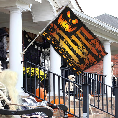 Banderas Halloween 3x5ft rayas doble cara
