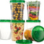 6 Pzas Recipientes Alimento Tapa Giratoria 32oz