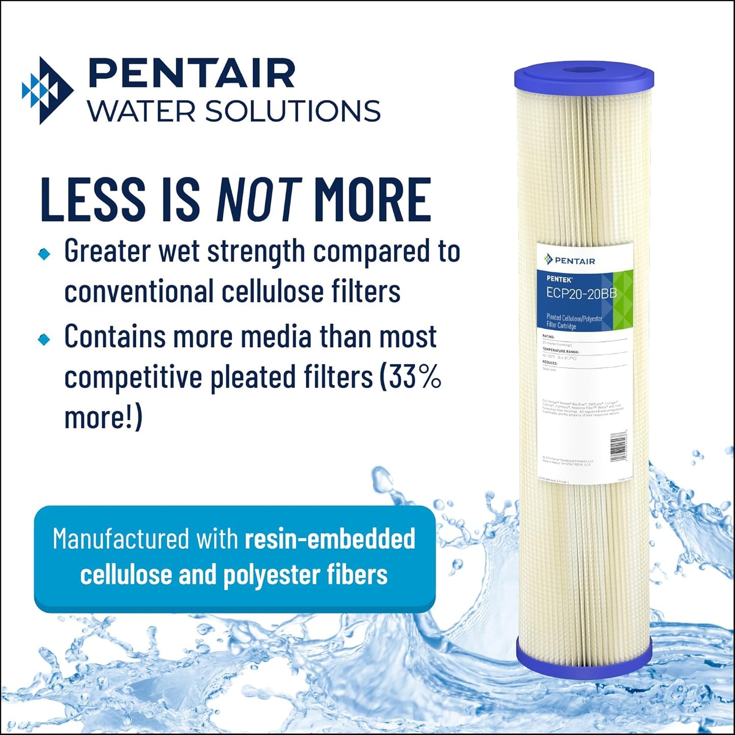 Filtro agua sedimentos 20pulg poliéster 5micras