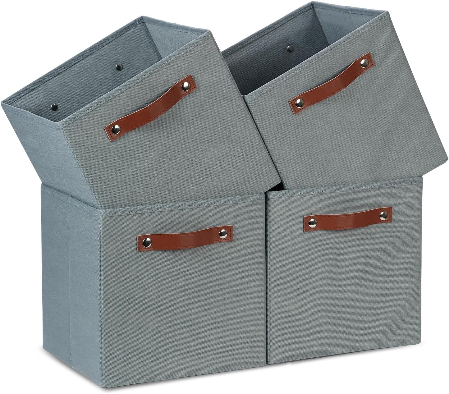 Cubos Almacenamiento Tela con Asas 11x11x11" Gris