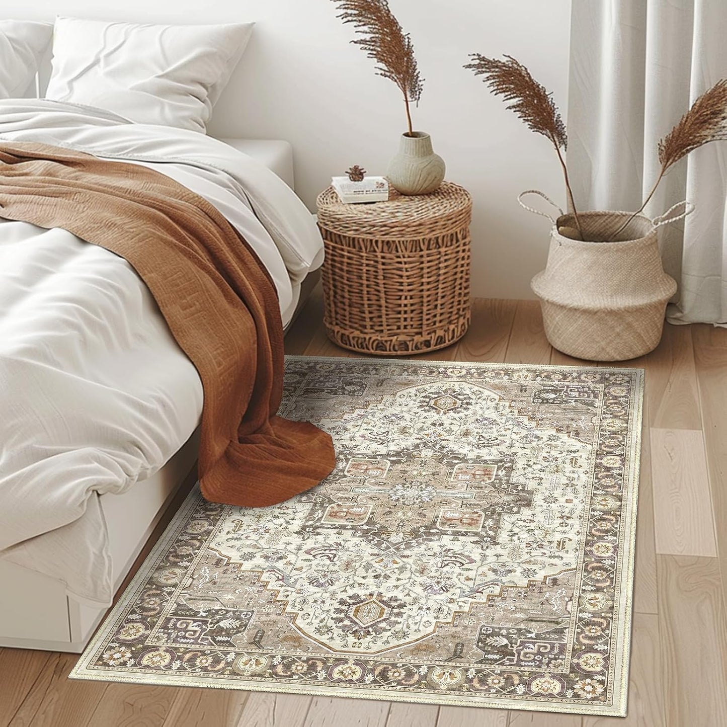 Alfombra suave oriental 3x5pulg antiderrap oficina