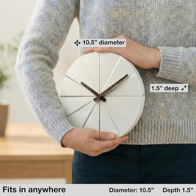 Reloj pared moderno hormigón sin marco color blanco