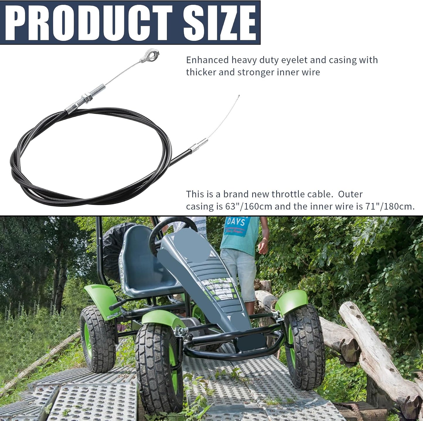 Cable acelerador 180cm para Go Kart Predator 212 GX200