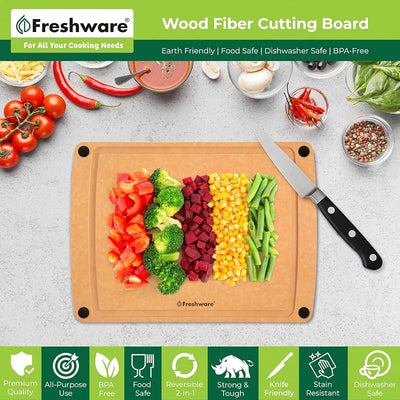 Tabla cortar madera cocina ranura jugos 12x9pulg natural