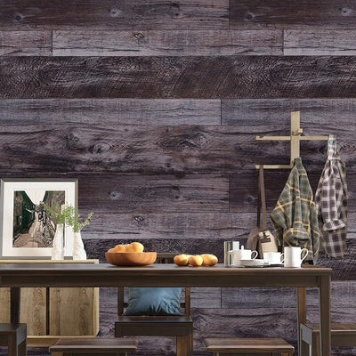 Papel tapiz autoadhesivo madera gris 17.71x472"