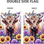 Bandera jardín doble cara 12x18pulg vaca flores