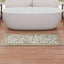 Alfombra baño algodón diseño hojas 24x60pulg gris pardo