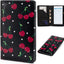 Libreta servidores cuero con bolsillo cremallera cereza negra