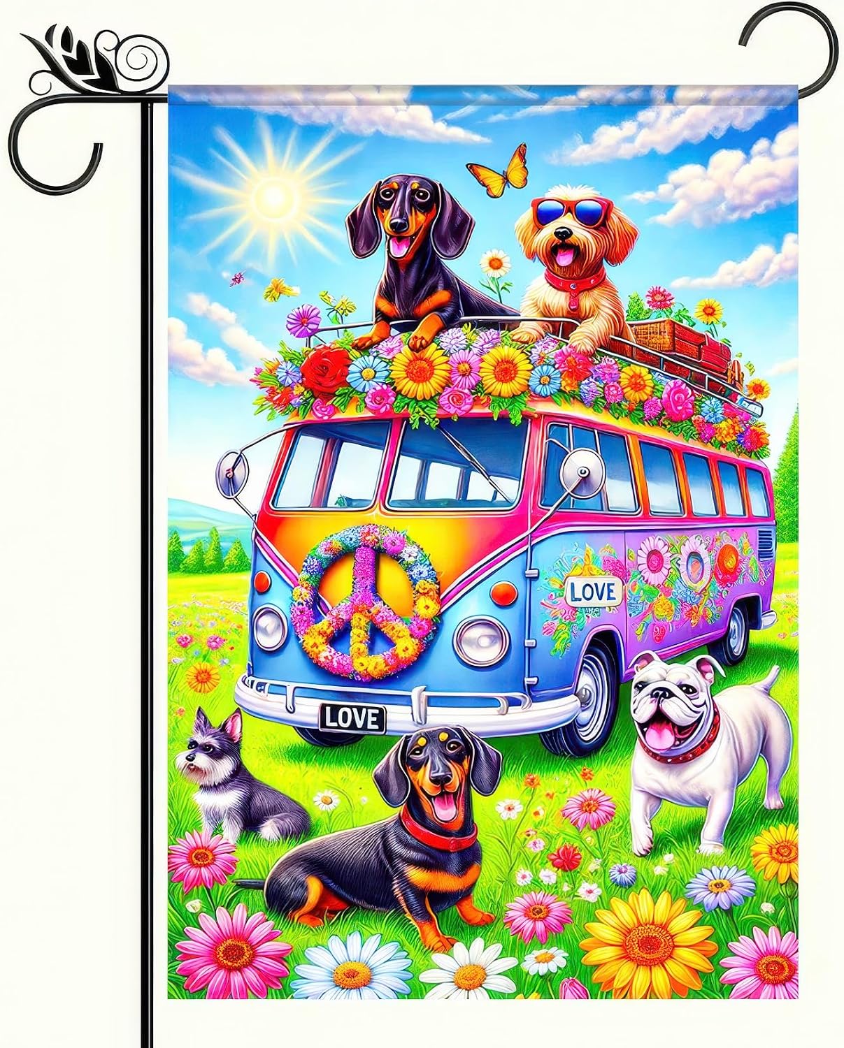Bandera jardín 12x18pulg doble cara decoración exterior