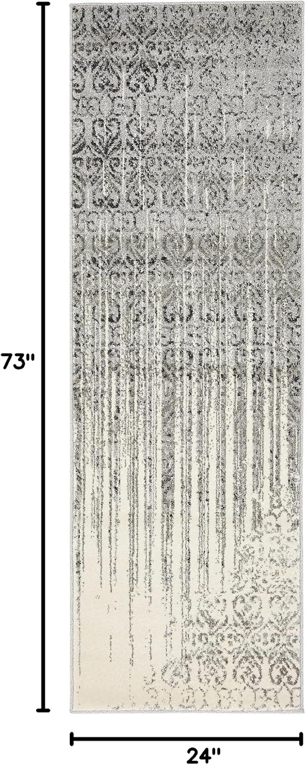 Alfombra área Jennifer 2x6' gris/negro
