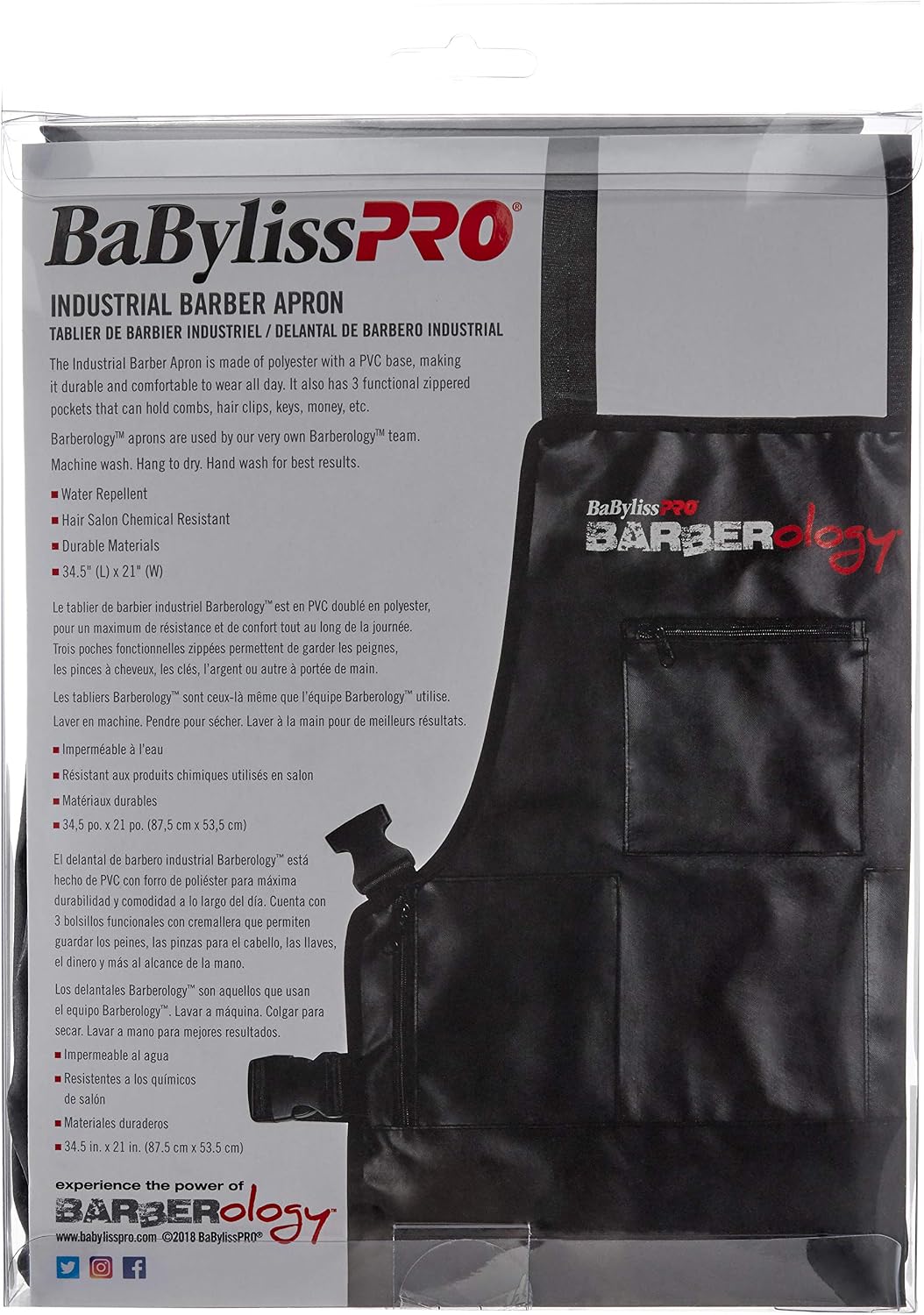 Delantal barbería BabylissPRO color negro