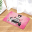 Tapete baño rosa diseño floral gamuza antiderrap 17x27