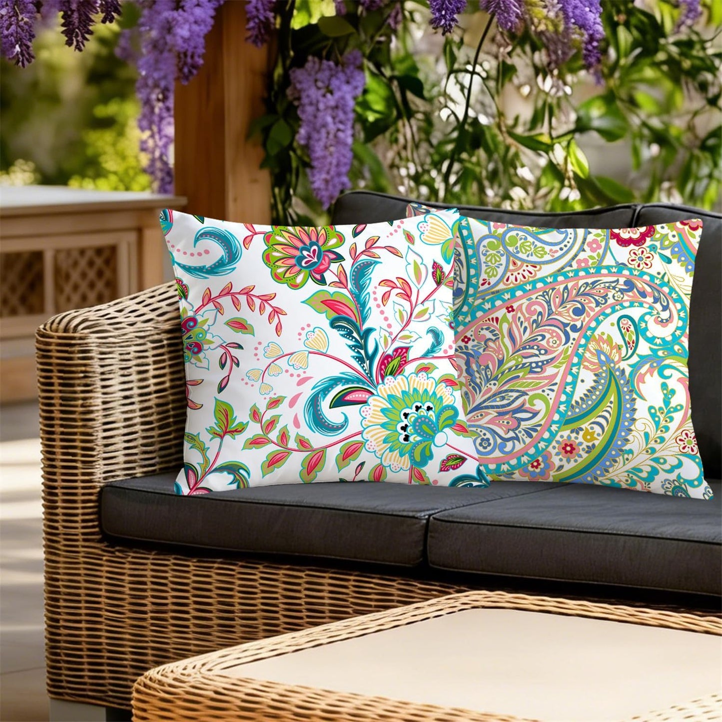 4 Pzas Fundas Almohada Impermeables 18x18" Florales